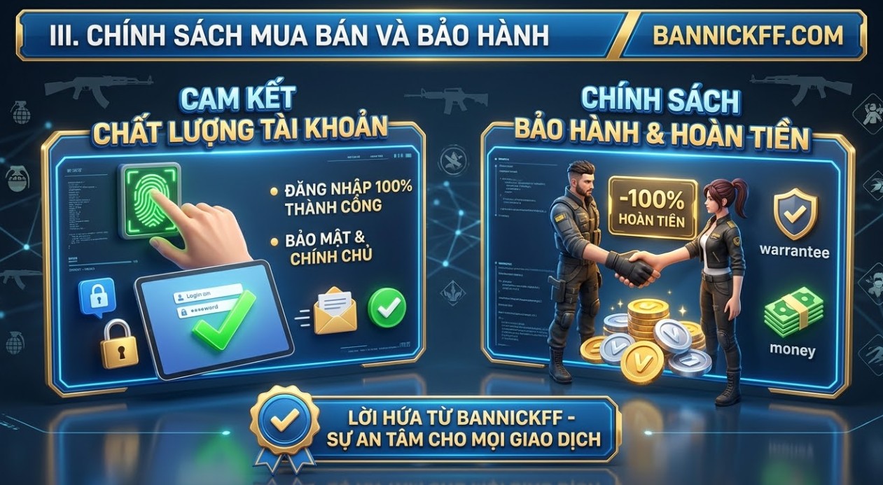 Free Fire - Cập Nhật Điều Khoản Mua Bán Tài Khoản Free Fire Tại BANNICKFF.COM