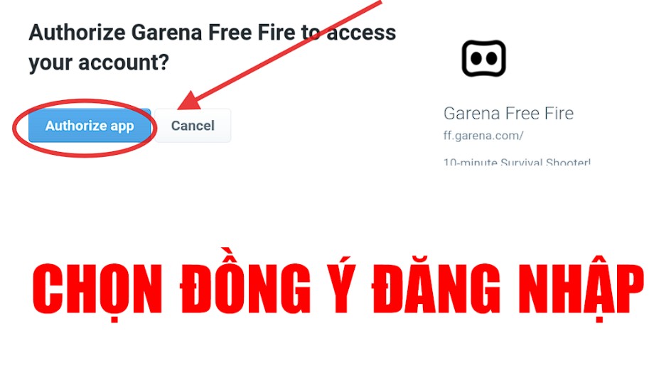 Tiếp theo chọn ủy quyền ứng dụng hoặc đồng &yacute; đăng nhập để v&agrave;o game