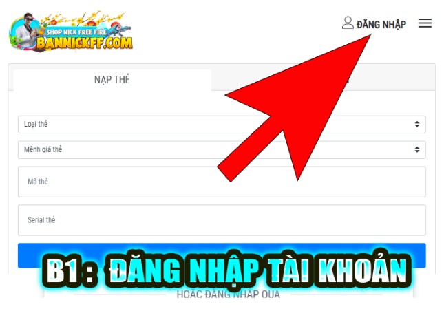 chọn mục "Đăng nhập/Đăng k&yacute;".