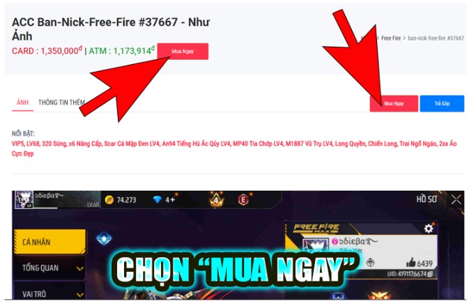 mua ngay acc game free fire tại shop
