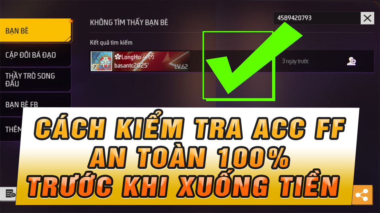 Các Bước Kiểm Tra Độ An Toàn Của Tài Khoản Free Fire Trước Khi Mua