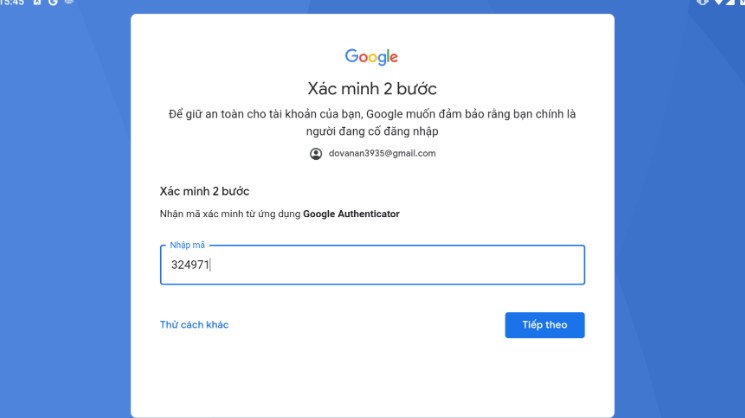 Quay lại v&agrave; sử dụng m&atilde; đ&atilde; chuyển đổi 6 số ở bước tr&ecirc;n điền v&agrave;o