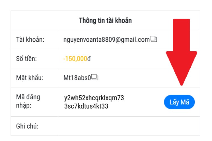 Sau đ&oacute; c&aacute;c bạn v&agrave;o nickmt.com chọn : &ldquo;lấy m&atilde;&rdquo; 