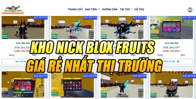 Acc Blox Fruits VIP với Sức mạnh hủy diệt